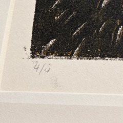 Close-up of the pencil edition number 4/4 in the lower left margin.