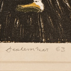 Close-up of the pencil inscription September 63 in the lower margin.