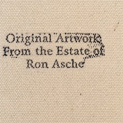 The back of the canvas with a black ink stamp reading: Original Artwork From the Estate of Ron Asche.