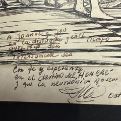 Close-up of the handwritten Spanish dedication in brown ink beginning &ldquo;A Joanne y Jon&rdquo;, signed with a flourish and dated Oct. 28-78.