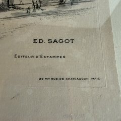 Close-up of the printed imprint below the image: Ed. Sagot, Editeur d’Estampes, 39 bis Rue de Chateaudun, Paris.