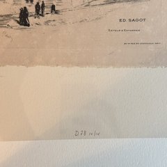 Close-up of the lower left of the print, showing a small signature in the plate, and below it the pencil inscription D.78 IV/IV on the white mat.